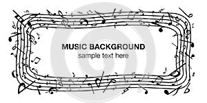 Music note music music background vector illustration black and white abstract
